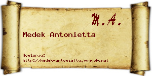 Medek Antonietta névjegykártya